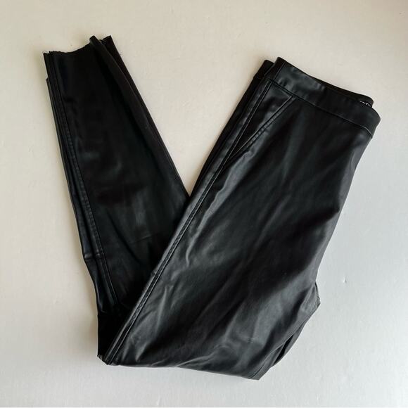 ZARA Black High Rise Faux Leather Leggings - Picture 5 of 7